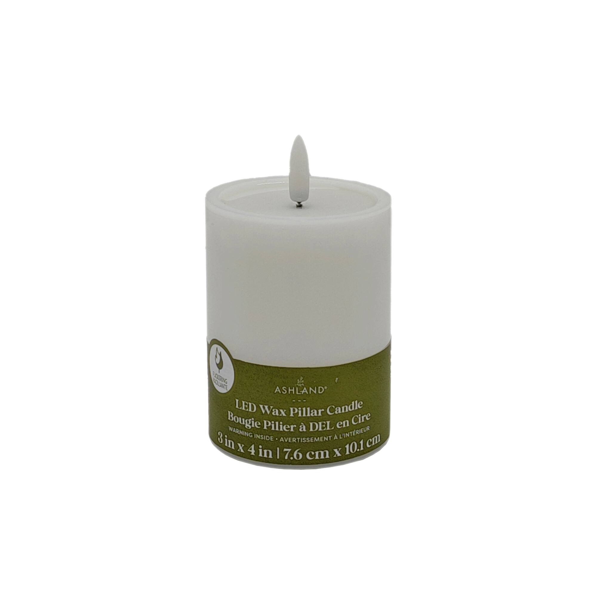 3" x 4" LED Wax Pillar Flickering Candle by Ashland